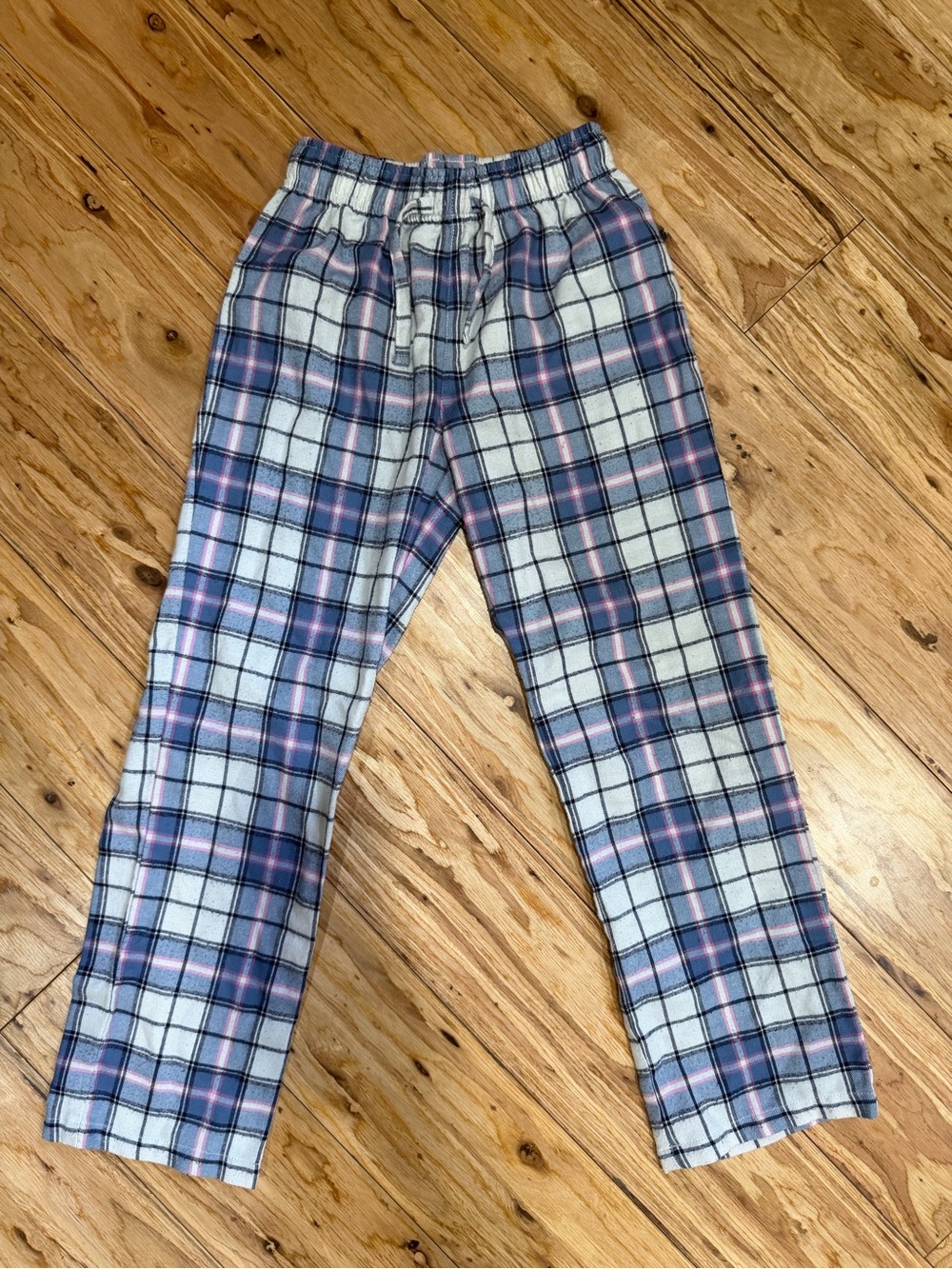 GAP Plaid Sleep Pants in White, Blue & Pink